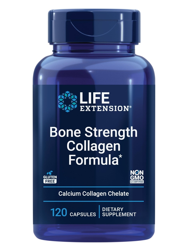 Extensie de viaţă Formula Colagen, Colagen de calciu chelat, fructoborat de calciu, vitamina D3, Citrat de magneziu, Silicon, Bor, Gluten-Free, non-GMO, 120 capsule