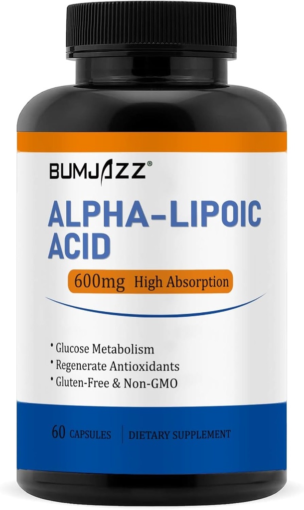 Alpha Acid lipoic 600mg, ajută la susţinerea metabolismului glucozei şi regenerează antioxidanţii non-GMO - Gluten Free - Soy Free - 60 Count