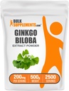 BulkSupplements.com Ginkgo Biloba Extract pulbere - de la Ginkgo Biloba Leaf, Antioxidant Sursa, Herbal Supplement - Gluten gratuit, 200mg per Serving, 500g (1.1 lbs) (Pachet de 1)