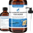 Ulei de somon sălbatic Alaskan pentru cai, relief mâncărime, ulei de pește Omega 3 Acidi grași EPA+DHA, Skin & Coat Supliment pentru cai, funcție comună de sprijin, Imun & Heart Health