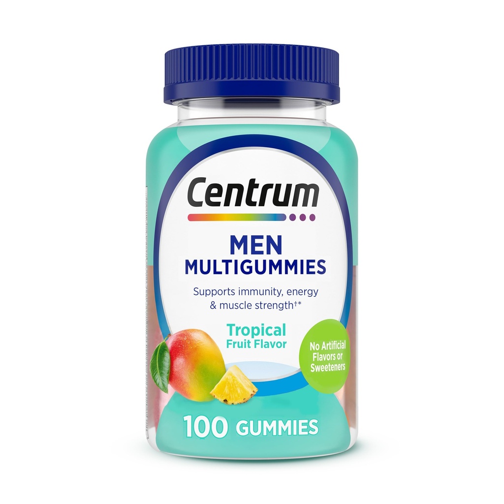 Centrum Men's Multivitamine Gummies, Immune, Energy, Healthy Aspecte Support, 100 Conte, 50 Day Support