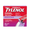 Ambalaje pentru copii Tylenol dizolvare pentru ameliorarea durerii, medicamente pentru febra, 160 mg Acetaminofen, Die Free, Pachete pentru pudra pentru copii de la rece si gripa Symptom Relief; Flavor Berry sălbatic, 30 ct.; Pachet de 1