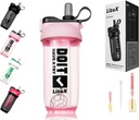 Litex Shaker Sticle pentru Shakes Proteine, 26oz Blender Shaker Sticla pentru pre-Workout, Cupe Shaker cu paie, BPA-free Tritan Sticle Mixer pentru pulbere de proteine, cu Cup Brush și Instrucțiuni (Pink)