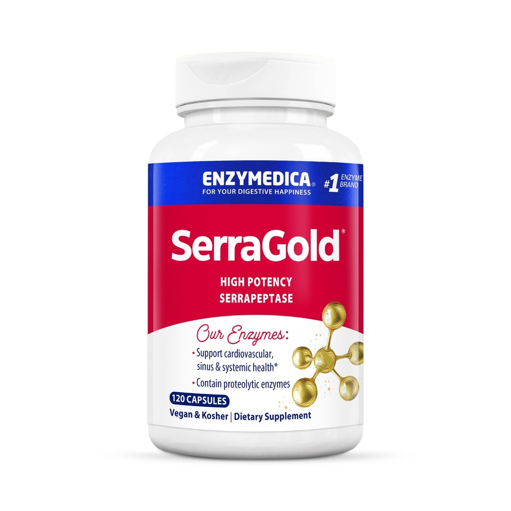 Enzymedica, SerraGold, Sustine recuperarea, sistemul imunitar si cardiovascular, Supliment natural, 120 Conte (FFP)