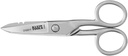 Unelte Klein 2100-9 Foarfece electrice din oțel inoxidabil, Made in USA, 5.25-Inch Free-Fall Snips mâner, Stripping Notches, Non-Slip Serrated Blade