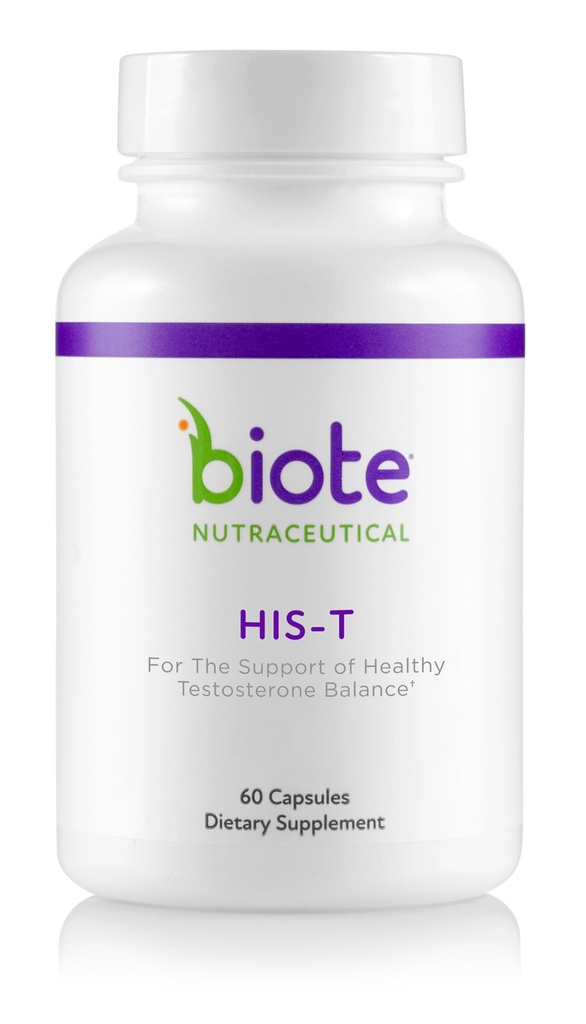 Biote Nutraceuticals - HIS-T - Suport de echilibru testosteron sănătos pentru bărbați (60 capsule)