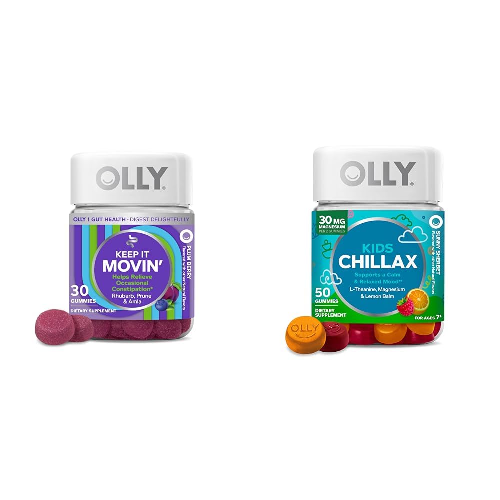 OLLY Constipaţie Relief Gumies 30ct + Chillax Copii Calm Chews 50ct