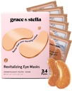 Grace & Stella Caffeine Under Eye Patches - Petice ochi trezirea pentru ochi pufos și cercuri întunecate - Sub ochi masca patch-uri cu niacinamidă și acid hialuronic - Vegan, Cruzime-Free (Bronze, 24 perechi)