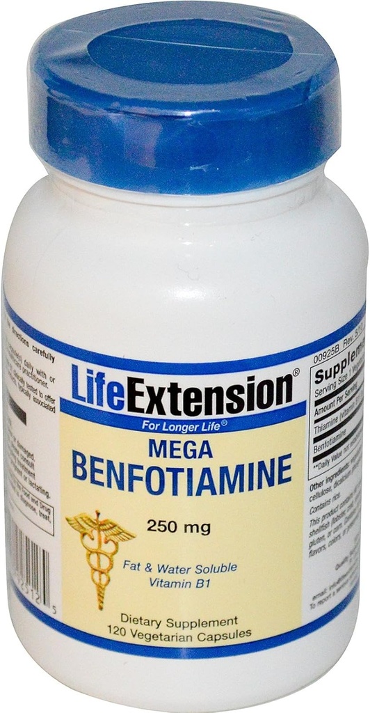 Life Extensie Mega Benfotiamină, 120 Vcaps 250 mg
