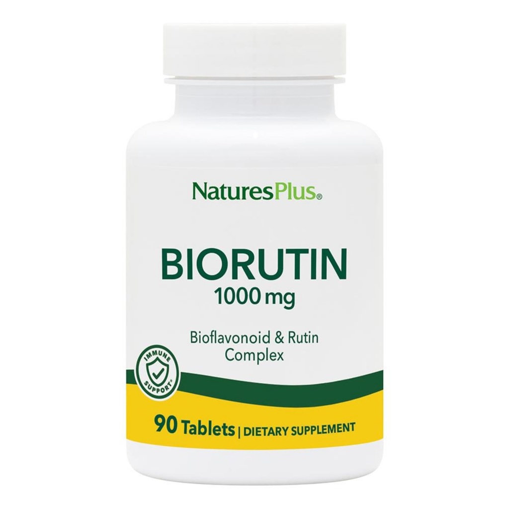 Naturas Plus Biorutin 1000 mg - 90 comprimate - Bioflavonoid & Rutin Complex - Suportă funcţia vasculară şi circulaţia - vegetariană, gluten gratuit - 90 Servings
