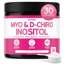 Myo-Inositol & D-Chiro Inositol Supliment pulbere (2050 mg per servire Ideal 40:1 Ratio Myo Inositol,30 zile de aprovizionare) Pentru echilibrul hormonal pentru femei si sanatate ovariana - terta parte testata, Vegan si SUA Made