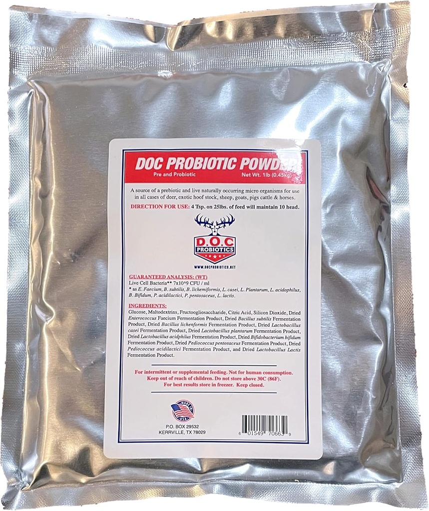 Doc Probiotic Powder Live Celulă Bacteria Animale de curte Capre Probiotice, Vaci, Cai, Oi, Porci, Deer Gut Health