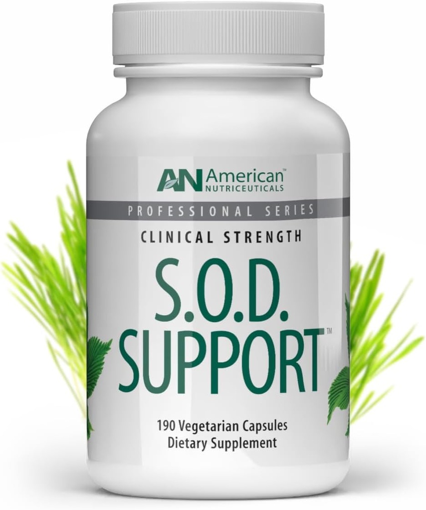 American Nutriceuticals – S.O.D. Support – 190 Capsules – Support Natural Production of Super Oxide Dismutase – Destroys Free Radicals, Supports Intracellular Detoxification & Easy to Swallow