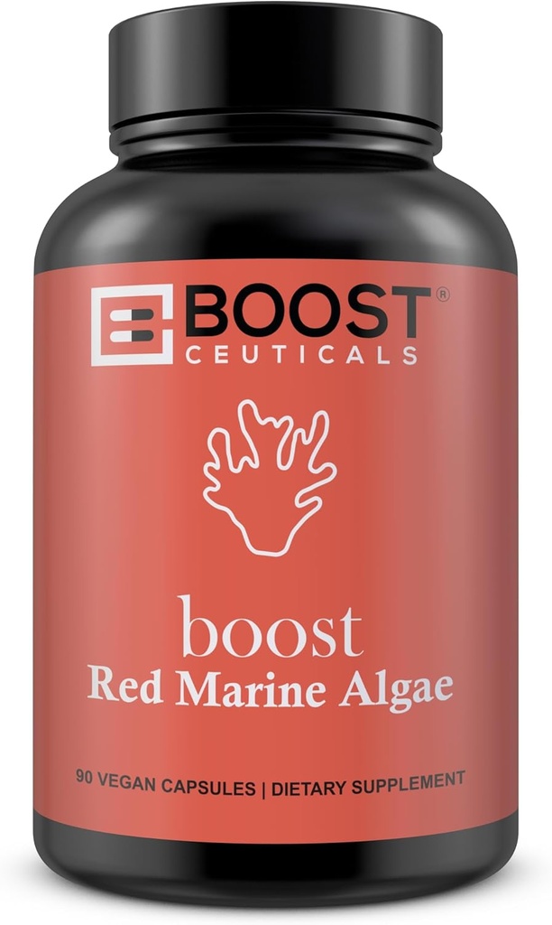 BoostCeuticals Red Marine Algae Gigartina 90 Capsule Vegane Fără Stearates, Nu Suport Immune Silico, Non-GMO, Sursa Minerale & Calciu 