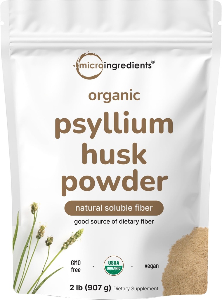 Micro Ingrediente Psyllium Organic Husk Powder, 2lbs (32oz) 