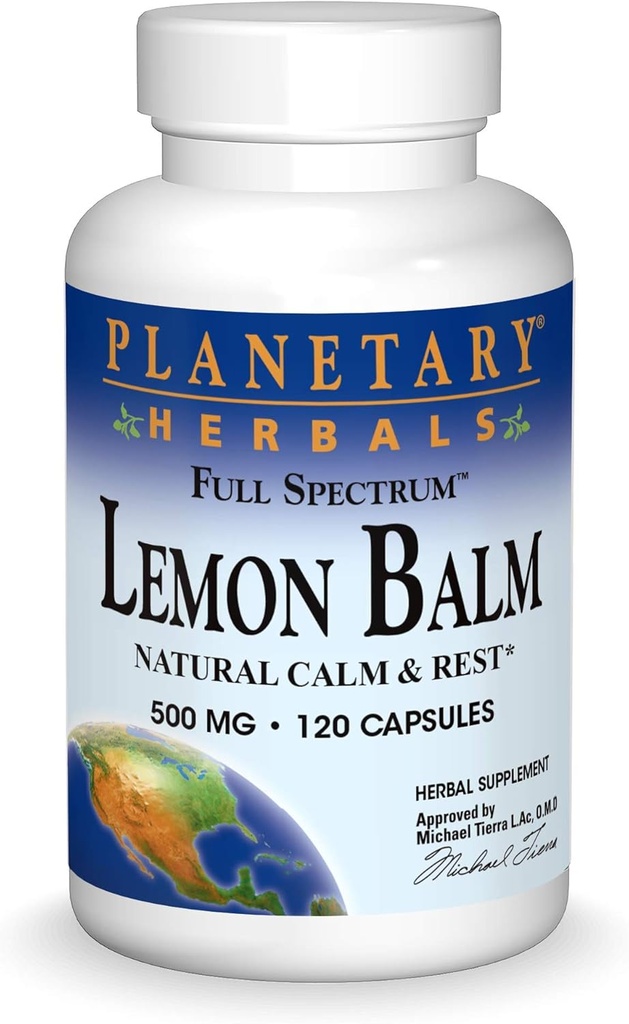 Plante planetare Lemon Bals Full Spectrum 500mg, Calm natural și odihnă, 120 capsule