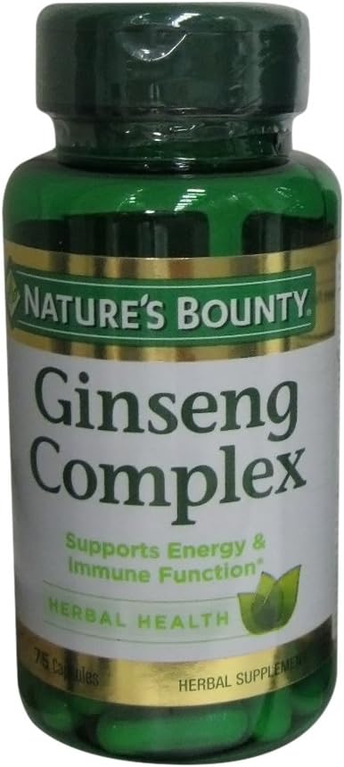 Complexul Natural Bounty Ginseng Capsule Herbal Health 75 Ea (Pachetul de 2)