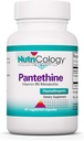 Nutricologie Supliment Pantetine - Vitamina B5, Acid pantonic, suport metabolic, suport hepatic, Supliment cardiovascular, Coenzima A, 660 mg Capsule vegetariene - 60 Conte