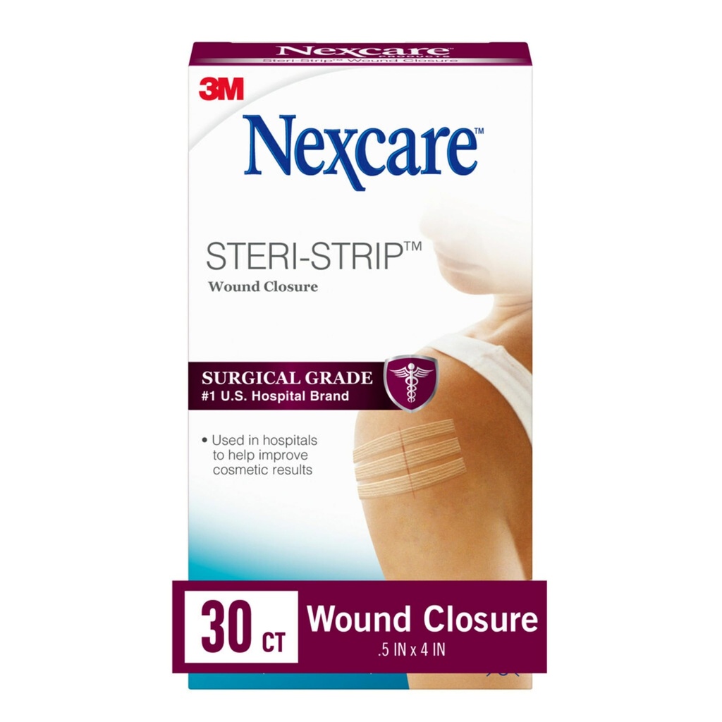 Nexcare Steri-Strip Închidere a rănilor, Stripuri respirabile Hold răni mici Firmly Aproape, Mare După sutură sau capse - 30 Închideri răni