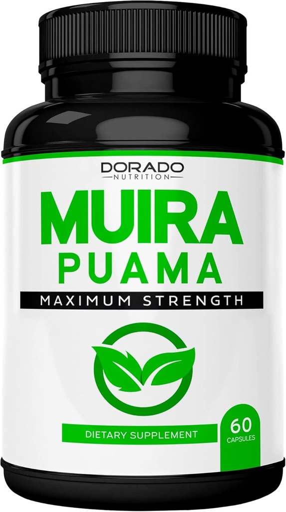 Extract de rădăcină Muira Puama 1000mg pentru bărbați și femei - Capsule premium - 60 Conte - Zero Fillers - Al treilea Parar testat - Gluten gratuit și non-GMO - Statele Unite ale Americii - Garanție de calitate - testat pentru potențial și puritate