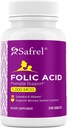 Safrel Folic Acid 1000 mcg (1 mg) - Vitamina B9-240 Tablete, Essential Prenatal si Vitamina Postnatala pentru Dezvoltare Fetala, Red Blood Production, Celula si Dezvoltarea Neurala 