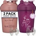 GOMOYO 2-Pack 20-Ounce Proteina Shaker Sticla (Plum & Rose) 