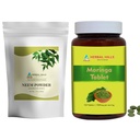 HERBAL HILLS Neem Leaf Powder și Moringa comprimate Shigru ambalaj de 2 Combo