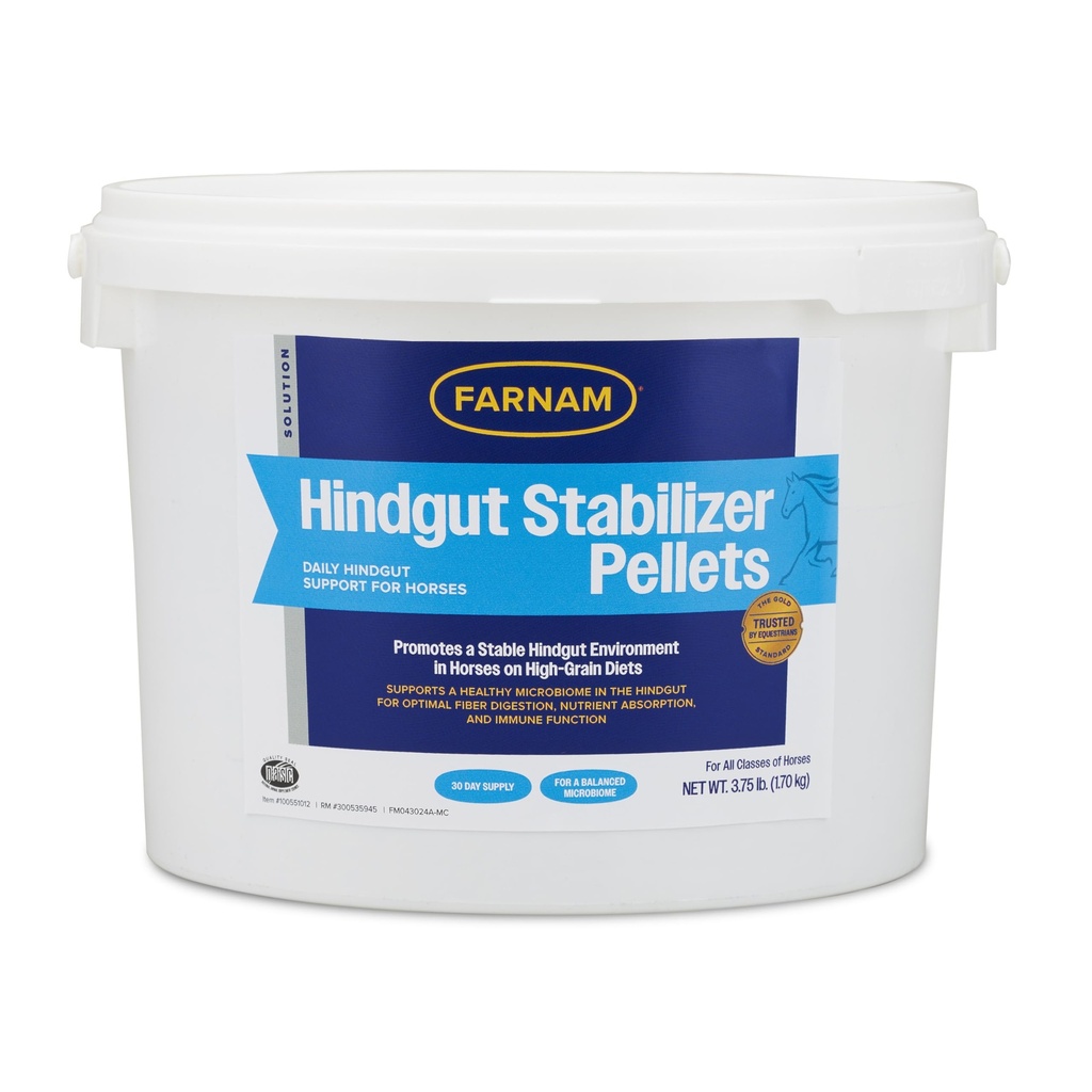 Farnam Hindgut stabilizator Pellets, Daily Digestive & Immune Supplement for Horses ajută la menținerea unui microbiom echilibrat pentru digestia optimă