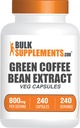 BulkSupplements.com Capsule Extract de cafea verde - Green Bean Suplimente de cafea, Green Bean Capsule de cafea - Green Bean 8000mg, Vegan - 1 capsulă per Serving, 240 Capsule Veg
