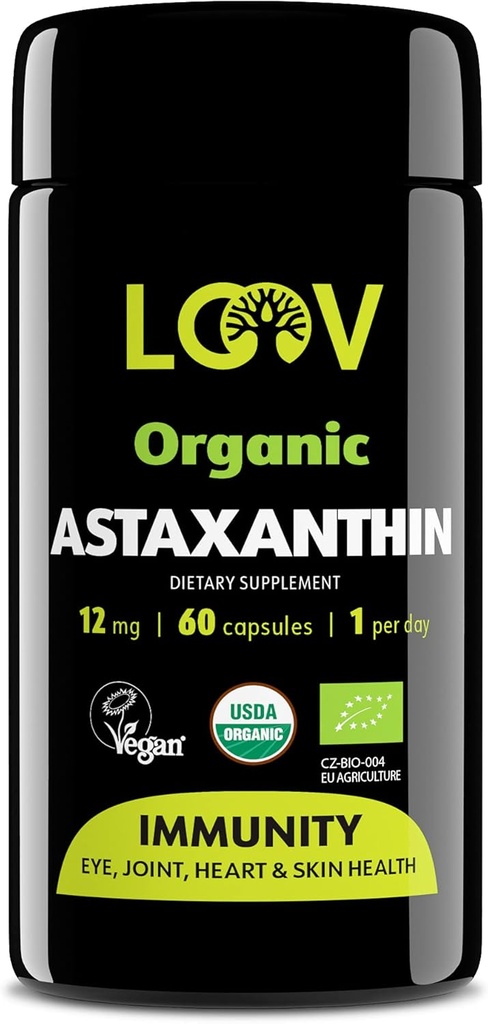 LOOV Natural Organic Astaxanthin 12mg 