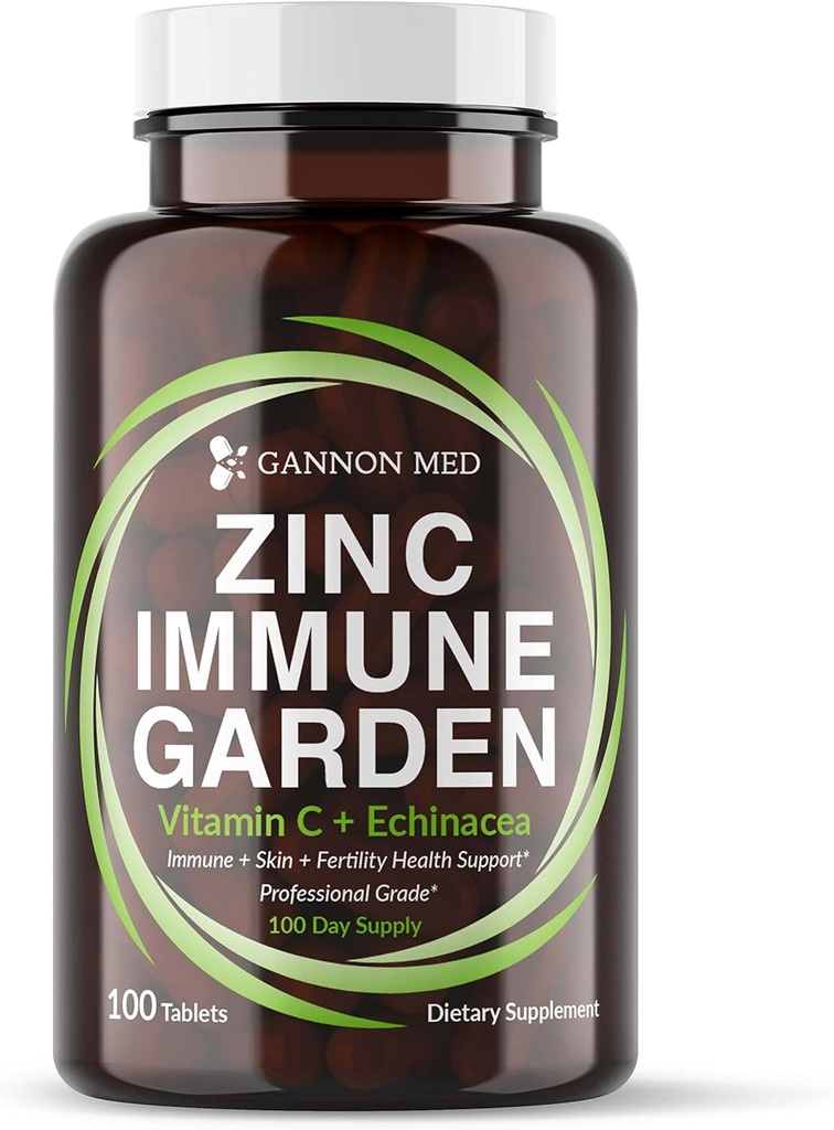 Chelated Zinc 50mg Immune Garden Vitamina C 800mg Suplimente de zinc Echinacea 600mg pe comprimat - Imunitate + Piele + Reproductive Health Minerale - Zinc Chelate Immune Booster pentru copii și adulți