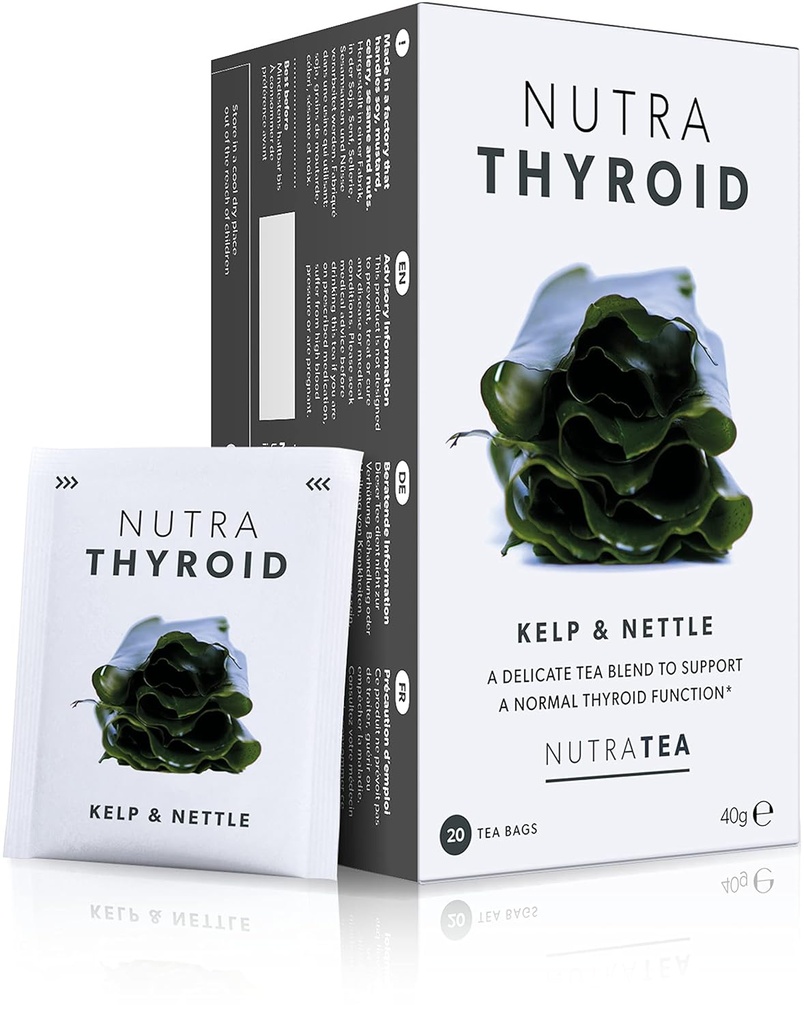 NUTRATHYROID - Ceai suport tiroidian - Susţinerea funcţiei metabolice şi tiroidiene - 40 Invelite Ceai Nutra - Ceai Herbal - 2 Pack)