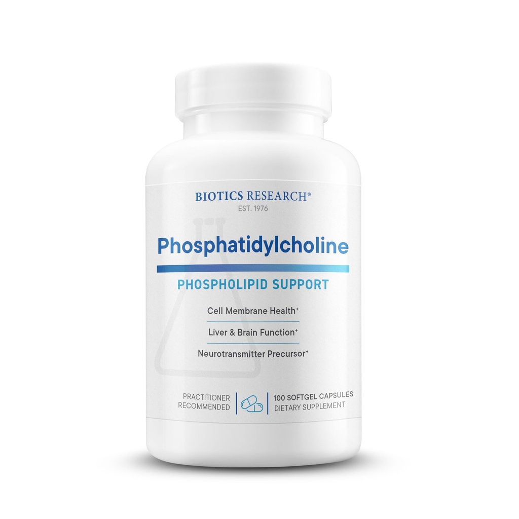 Biotice Cercetare Fosfatidilcolină 420 mg/softgel, Funcţie Cognitivă Sanatos, Derivat de lecitină, Conţine colină pentru Neurotransmiţător Acetilcolină, 100 Servings
