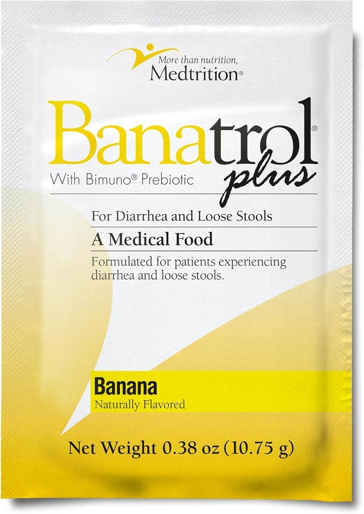 Medtrition Banatrol Natural Anti-Diareal cu prebiotice, Relief pentru IBS, diaree recurentă, Clinic susţinută de alimente medicale, non-consceptive, 21 Serviri (Banana)