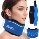 Atsuwell Neck Brace pentru dormit, moale Collar cervical pentru suport, Ajustabil Neck Suport Brace cu Hot Gel Cold Packs Reutilizabil pentru presiune birou, oboseală, albastru