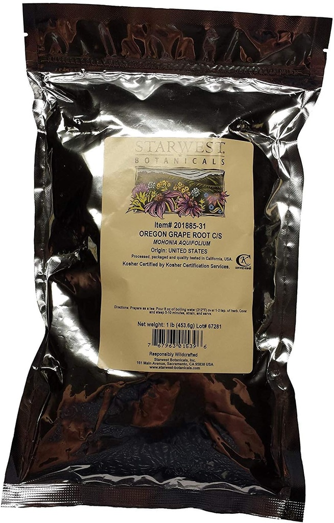 Rădăcină de struguri Oregon C/S sălbăticită - Mohonia aquifolium, 1 lb, (Starwest botanicals)
