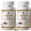 10-IN-1 Cortizol Suplimente cu magneziu, Ashwagandha, Mușețel, L-Teanină, Fosfatidilserină, sunătoare Sf. Ioan, Astragalus, Vitamina C & D3, pentru femei, 240 capsule Vegane pentru 4 luni, non-GMO