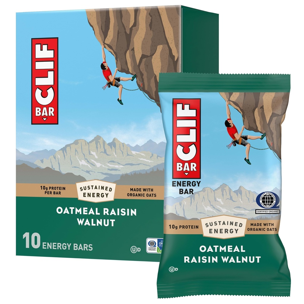 BAR CLIF - Baruri cu proteine energetice - Walnut de ovăz - Made with Organic Oats - Energy Bars - Non-GMO - (10 Pack)