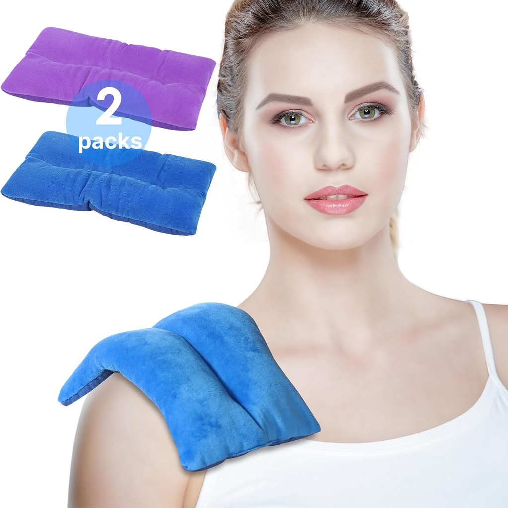 Atsuwell Microwave Încălzire Pad pentru Umăr gât, Încălzire Pad Microwavable pentru cald Compress, Microwavable cald Pad pentru cramps, Pachet de căldură umed pentru Soothing Stress, 2 Pachete
