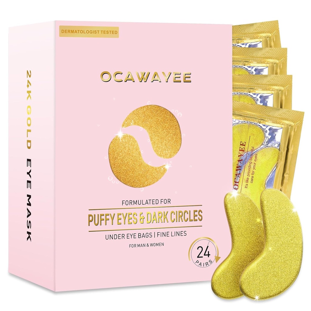 Petice sub ochi pentru femei - sub masca ochilor cu colagen abundent pentru frumusete si ingrijire personala - Smooths Fine Lines & riduri/Delays Îmbătrânire / Reduce cercuri întunecate & Eye Bags & Puffy Eyes (24 perechi)