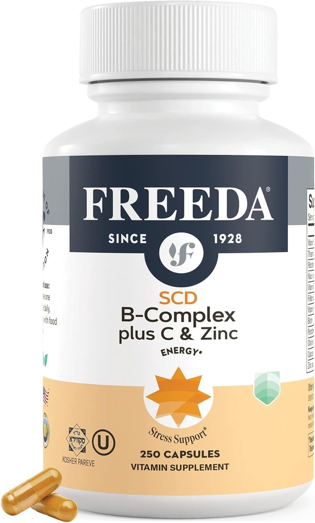 FREEDA Complete B Complex cu vitamina C & Cesiu SCD juridice Vitamina B (B1, B2, B3, B6, B12) 