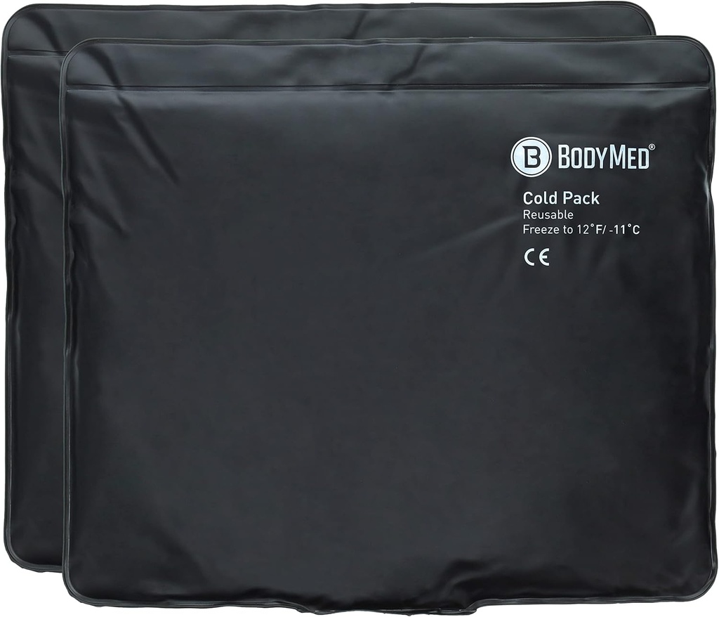 Bodymed Heavy Duty Reutilizabil Uretanee Ice Pack (2-Pack) pentru genunchi, braț, elbow, Umăr, Back - Terapie rece de grad profesional pentru leziuni, Dureri, Umflare, Vânătăi - 14 in. x 12 in. (Standard)