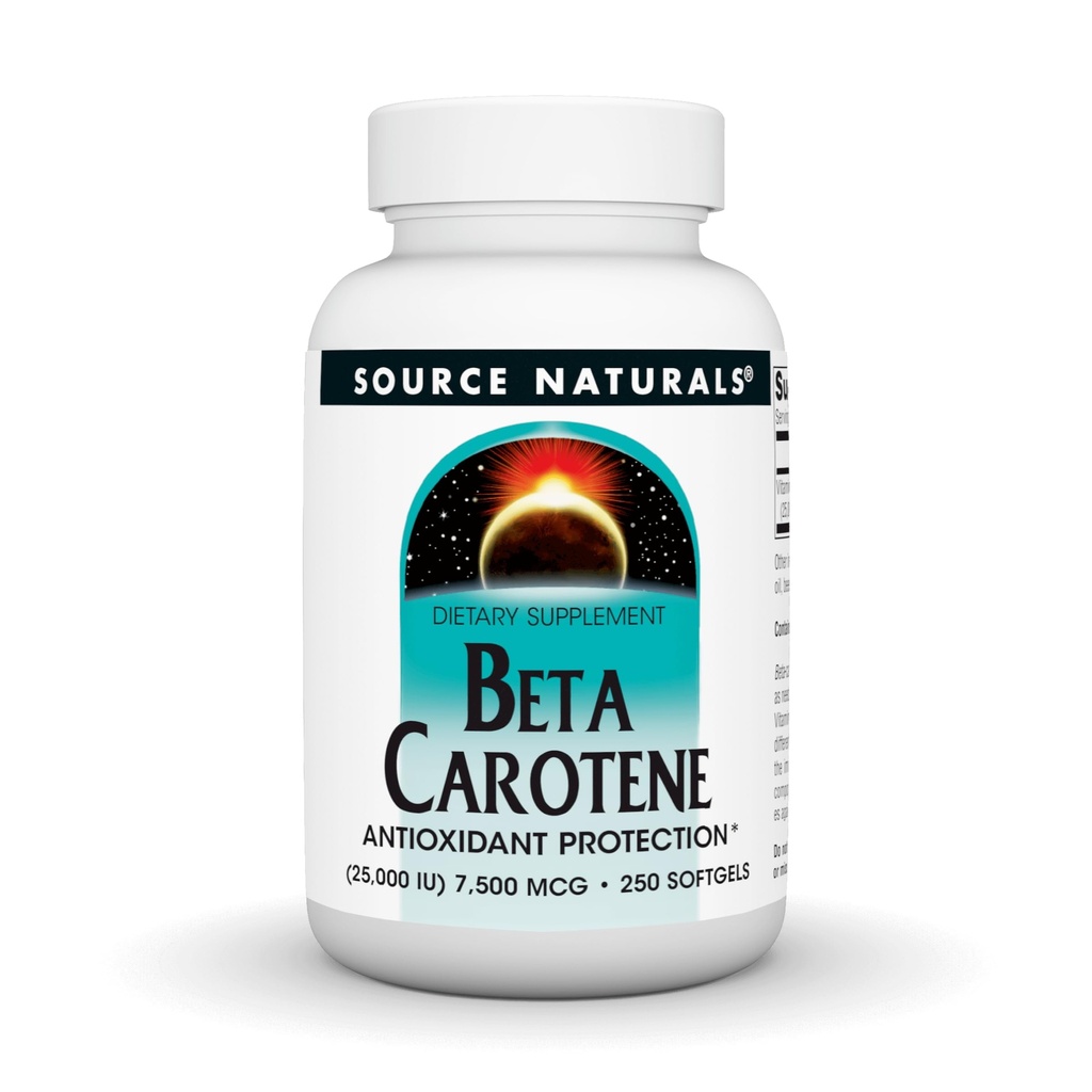 Sursa Naturals Beta Caroten 25000 ui Antioxidant de protecție - transformat de organism în vitamina A - 250 Softgels