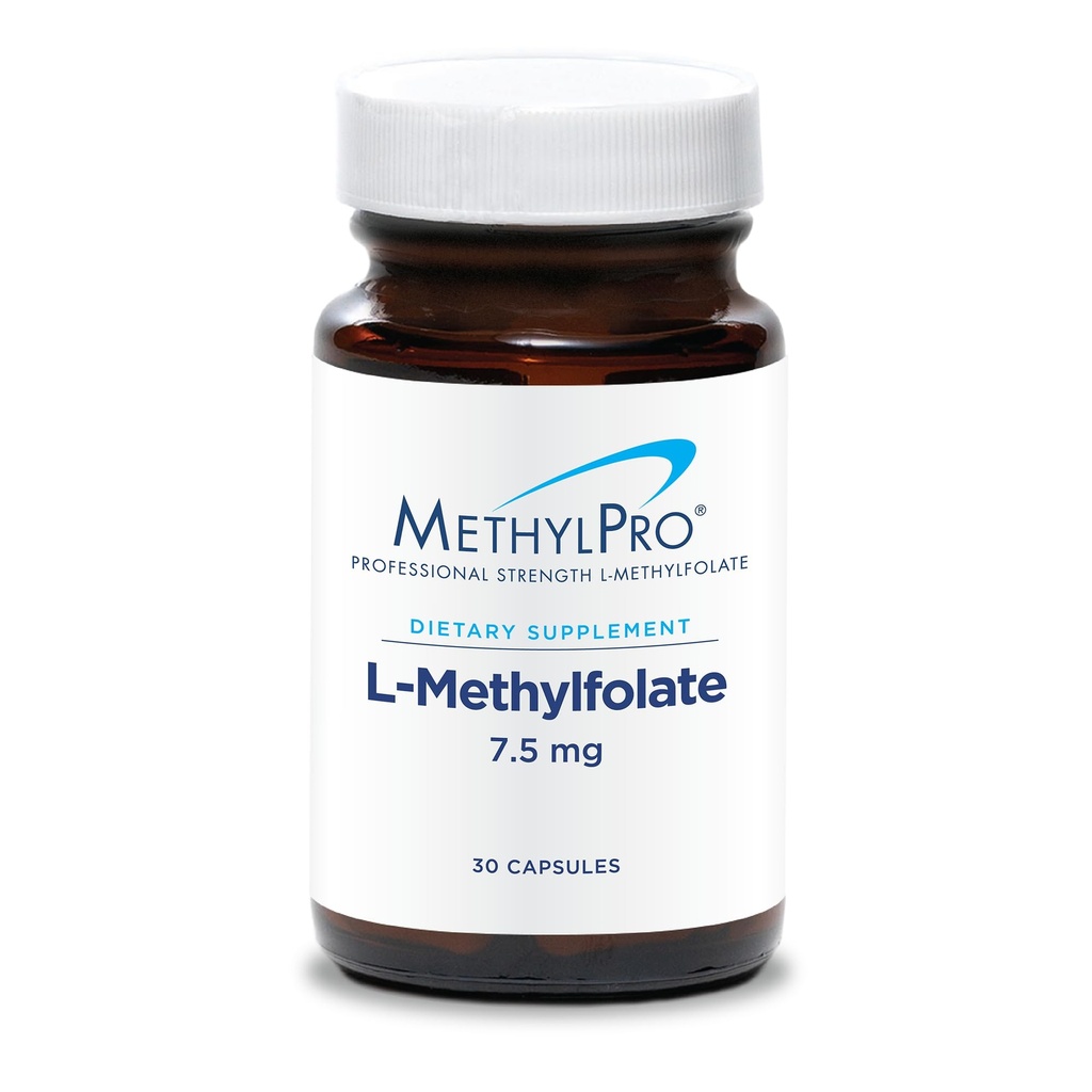 Metilpro L-metilfolat 7,5 mg - Susţine un mindset sănătos - Folat activ pentru suport metilat şi reacţii biochimice - foarte biodisponibil - Dozajul flexibil - 30 Servings - 30 capsule
