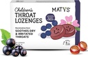 Matys Kids Ghroat Lozenges for Ages 6 Years +, Tasty Black Currant Flavor, Soothe Dry & Iritated Throats & Voices with Marshmallow Root, Sugar Free, Vegan, Die Free, Alcool Free, 20 Count