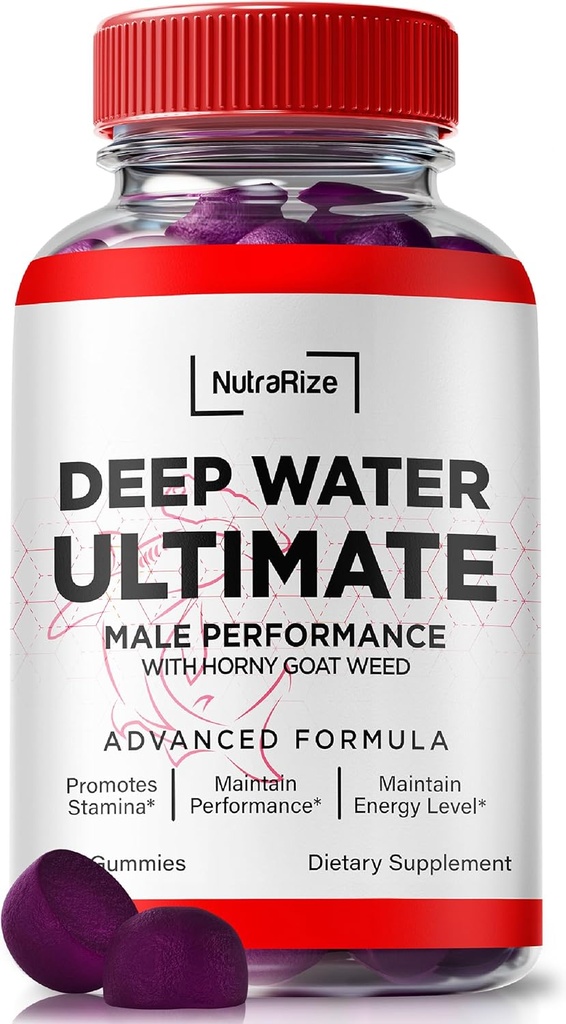 NutraRize Deep Water Ultimate Masculin Gummies - oficial de apă adâncă Masculi esenţiale, Premium Deepwater Ultimate Gummies pentru bărbaţi, Deep Water Ultimate Masculin Gummy, Performance Review (60 Gummies)