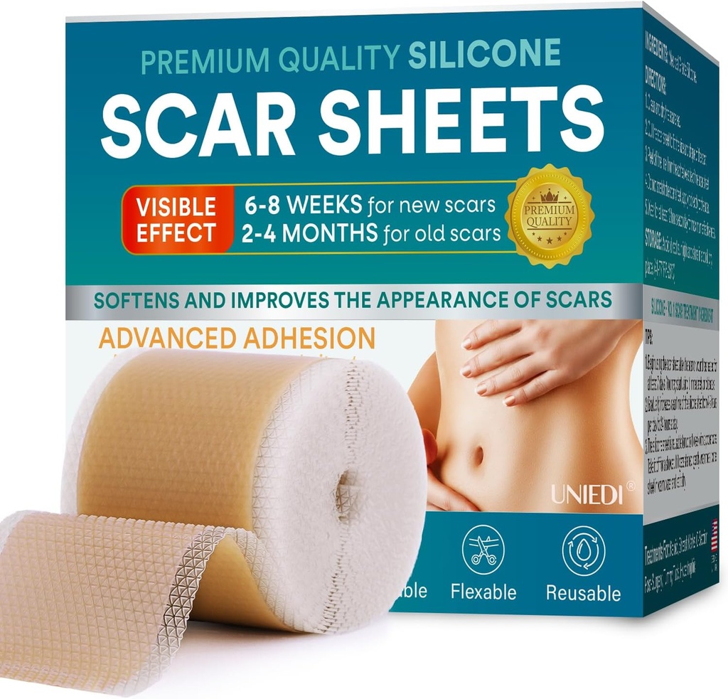 Silicon Cicatrice foi, Silicon Scar Banda (1.1.6"x 120" Roll-300CM), Silicon bandă pentru cicatrici, Cicatrice bandă pentru cicatrici chirurgicale, Silicon Scar Stripuri pentru C-Secțiune, Tuck Tummy, Keloid, și cicatrici chirurgicale