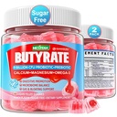 Butirate Gumies cu Probiotic + Prebiotic + Postbiotic, Omega-3 500mg,9 miliarde CFU Probiotice cu fibre, calciu și magneziu, Inulin,Psyllium Husk pentru sanatate digestiva,Suport Blooting,Sugar gratuit