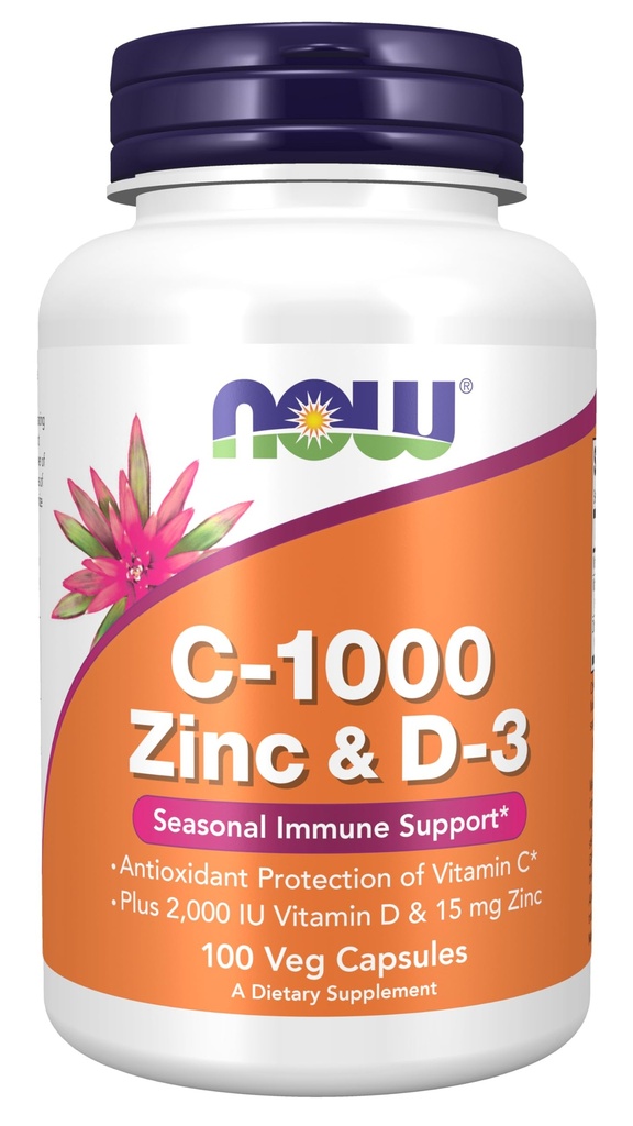 Acum Suplimente, C-1000 Zinc & D-3, Suport imun sezonier*, Capsule de 100 Veg