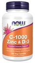 Acum Suplimente, C-1000 Zinc & D-3, Suport imun sezonier*, Capsule de 100 Veg